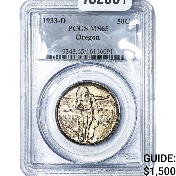 1933-D Oregon Trail Half Dollar PCGS MS65
