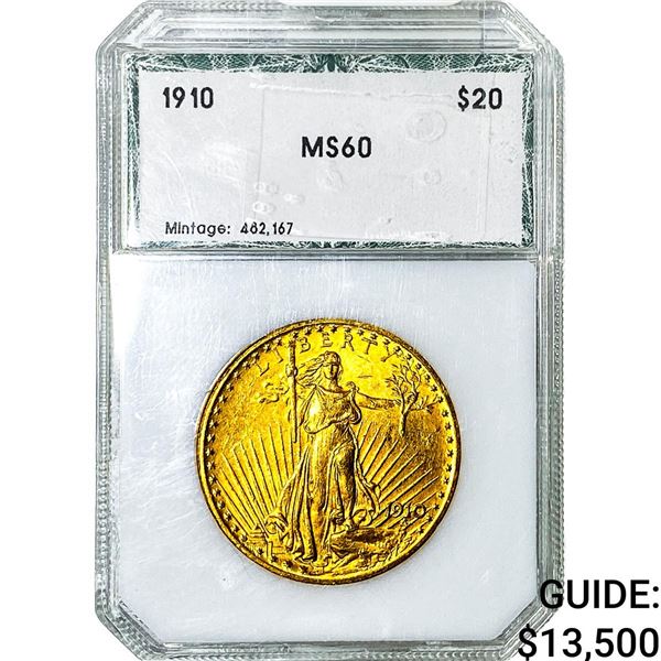 1910 $20 Gold Double Eagle PCI MS60