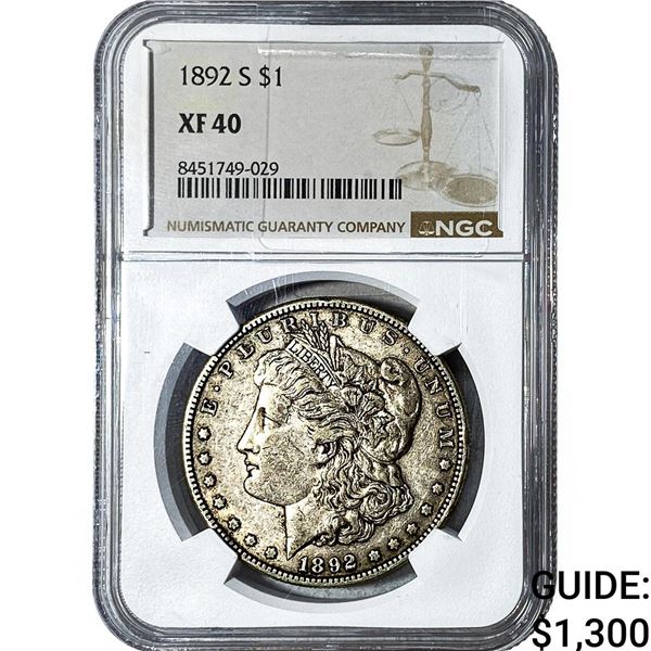 1892-S Morgan Silver Dollar NGC XF40