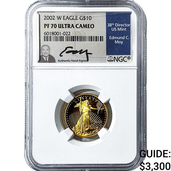 2002-W 1/4oz Gold $10 American Eagle NGC PF70 Ultra Cameo