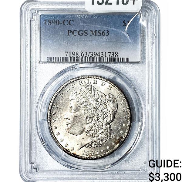 1890-CC Morgan Silver Dollar PCGS MS63