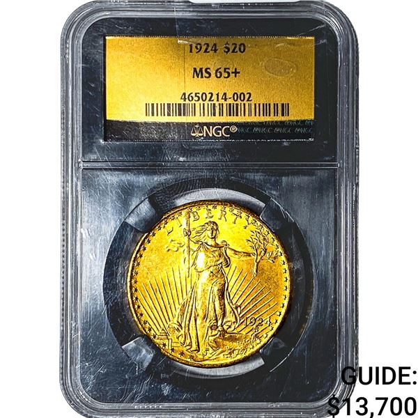 1924 $20 Gold Double Eagle NGC MS65+