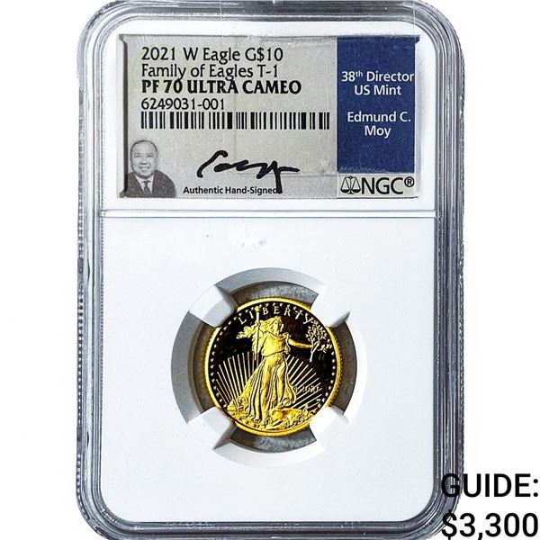2021-W 1/4oz Gold $25 American Eagle NGC PF70
