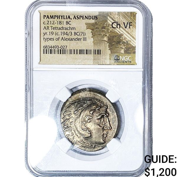 Pamphylia, Aspendus c.212-181 Silver Tetradrachm