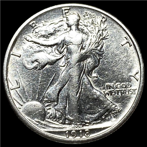1918-S Silver Walking Liberty Half Dollar  CHOICE AU