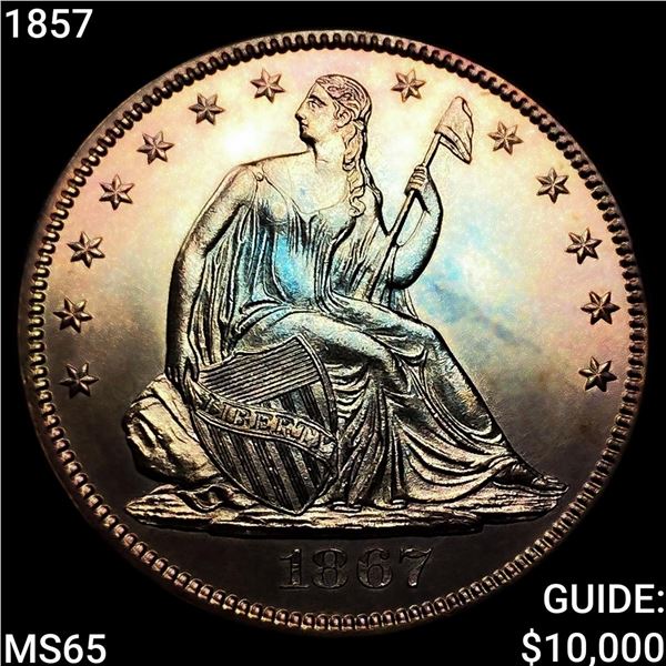 1857 Seated Liberty Half Dollar GEM BU