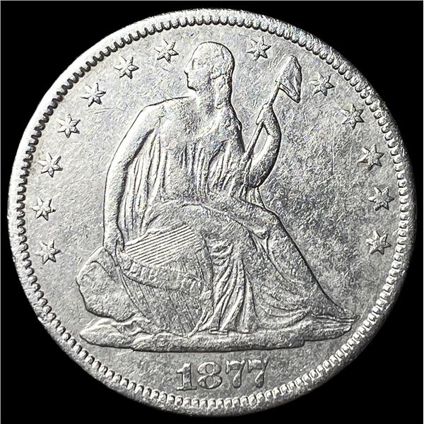 1877-CC Silver Seated Liberty Half Dollar  CLOSELY UNCIRCULATED