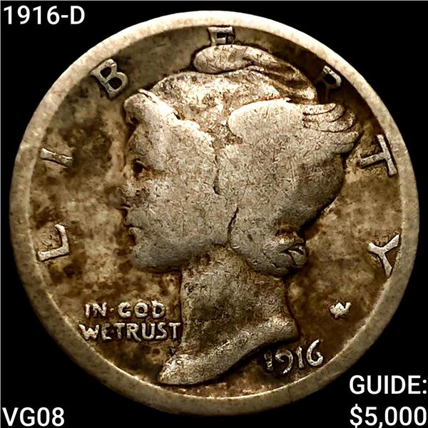 1916-D Mercury Dime NICELY CIRCULATED