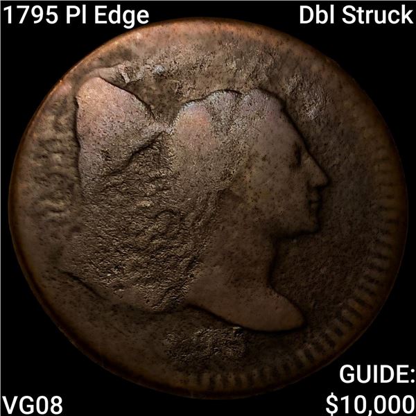 1795 Pl Edge Dbl Struck Liberty Cap Large Cent NICELY CIRCULATED
