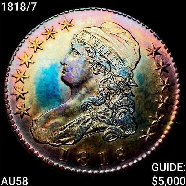 1818/7 Capped Bust Half Dollar CHOICE AU