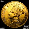 Image 1 : 1864 $3 Gold Piece UNCIRCULATED