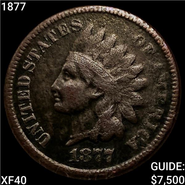 1877 Indian Head Cent NEARLY UNCIRCULATED