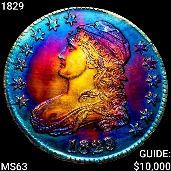 1829 Capped Bust Half Dollar CHOICE BU