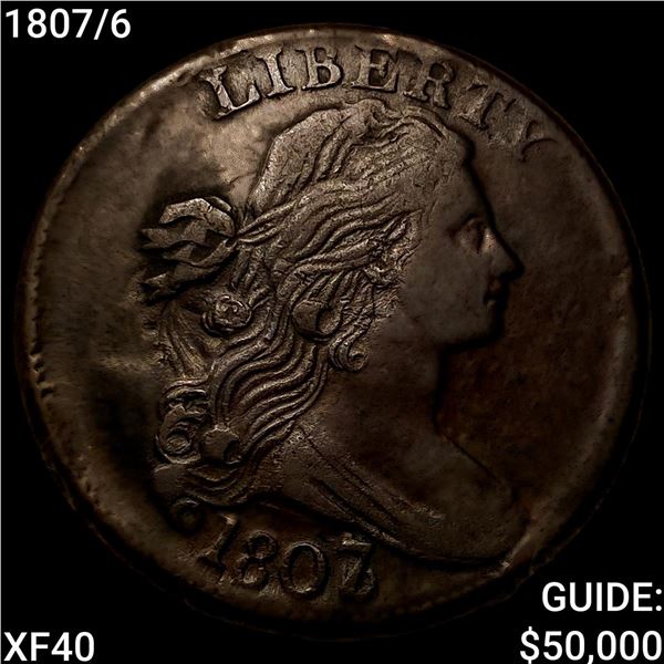 1807/6 Draped Bust Large Cent NEARLY UNCIRCULATED