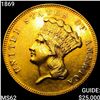 Image 1 : 1869 $3 Gold Piece UNCIRCULATED