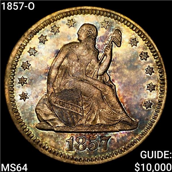 1857-O Seated Liberty Quarter CHOICE BU