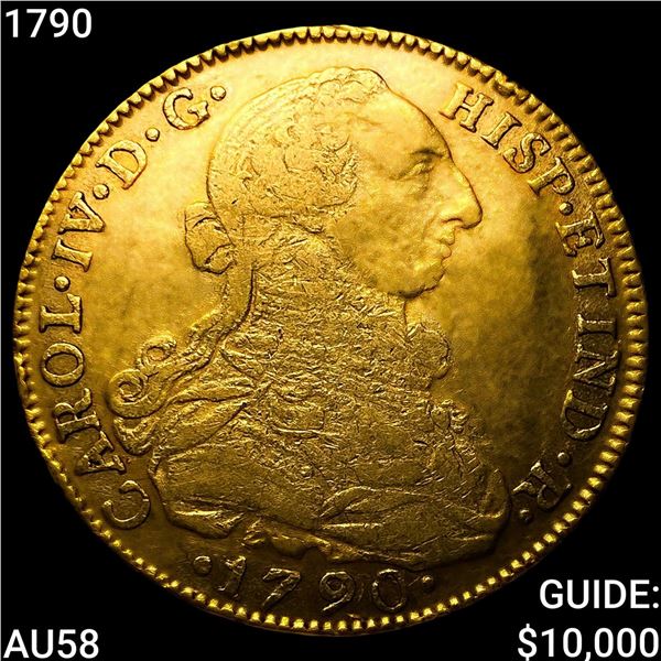 1790 Colombia Gold 8 Escudos CHOICE AU