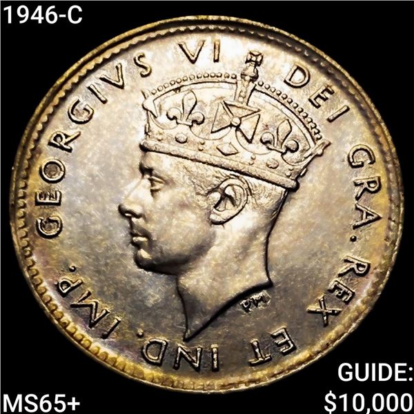 1946-C Newfoundland 5 Cent Silver GEM BU +