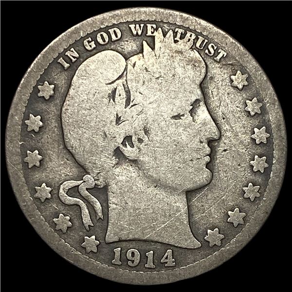 1914-S Barber Silver Quarter NICELY  CIRCULATED