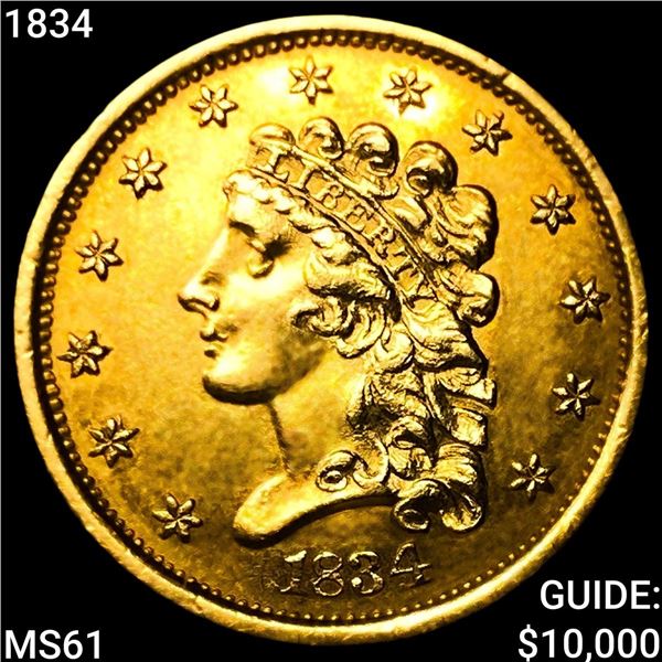 1834 $2.50 Gold Quarter Eagle UNCIRCULATED