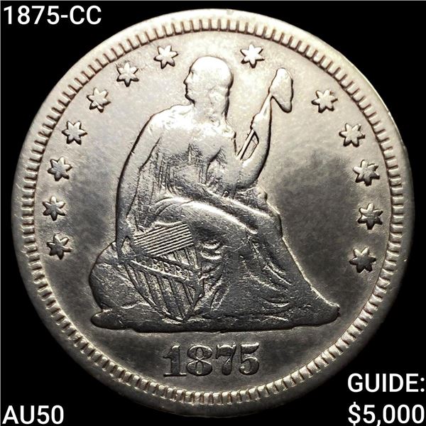 1875-CC Seated Liberty Quarter CLOSELY UNCIRCULATED