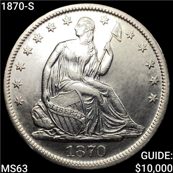 1870-S Seated Liberty Half Dollar CHOICE BU