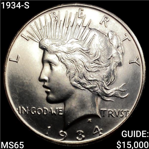 1934-S Silver Peace Dollar GEM BU