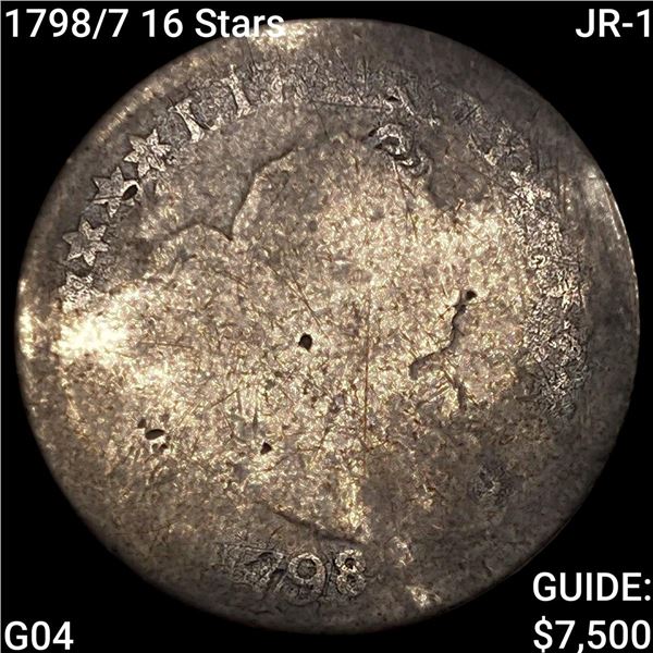 1798/7 16 Stars JR-1 Draped Bust Dime NICELY CIRCULATED