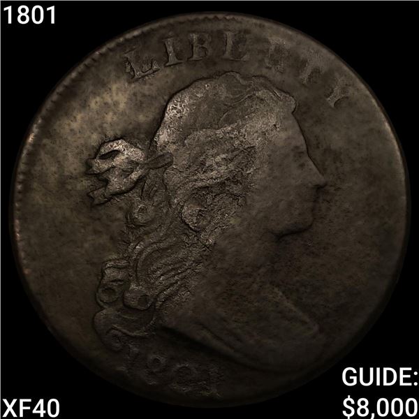 1801 Draped Bust Large Cent NEARLY UNCIRCULATED