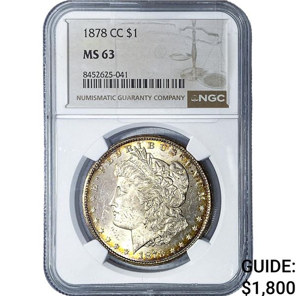 1878-CC Morgan Silver Dollar NGC MS63