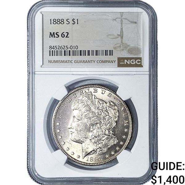 1888-S Morgan Silver Dollar NGC MS62