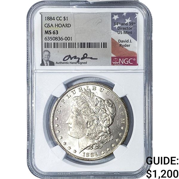 1884-CC Morgan Silver Dollar NGC MS63