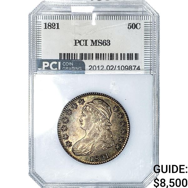 1821 Capped Bust Half Dollar PCI MS63
