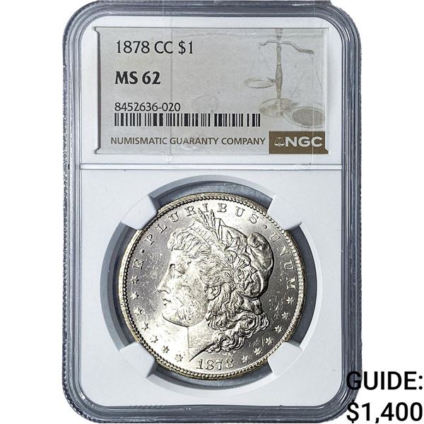 1878-CC Morgan Silver Dollar NGC MS62