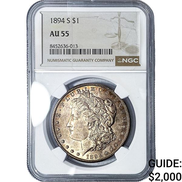 1894-S Morgan Silver Dollar NGC AU55
