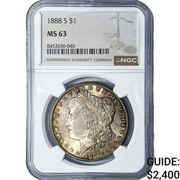 1888-S Morgan Silver Dollar NGC MS63