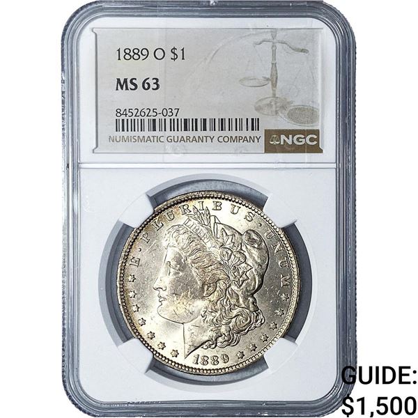 1889-O Morgan Silver Dollar NGC MS63