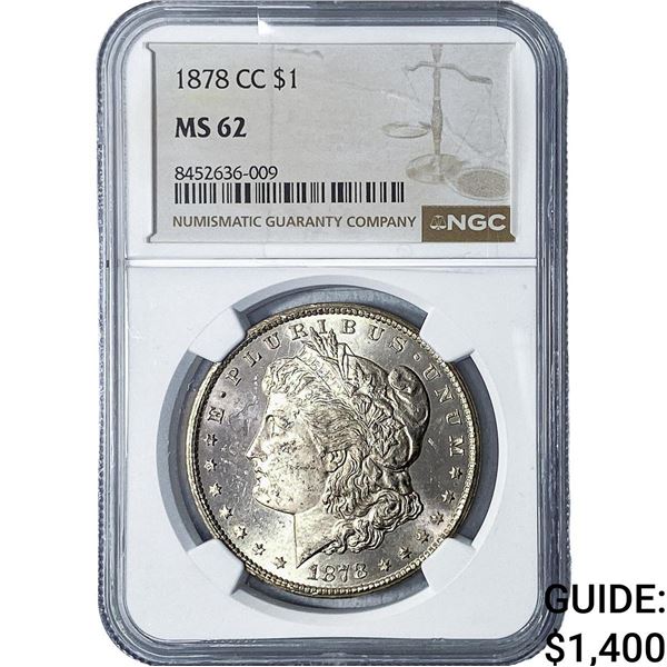 1878-CC Morgan Silver Dollar NGC MS62