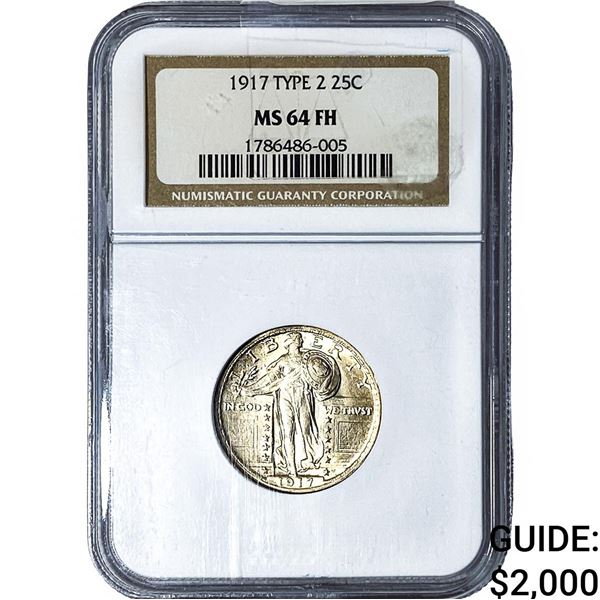 1917 Standing Liberty Quarter NGC MS64 FH Type 2
