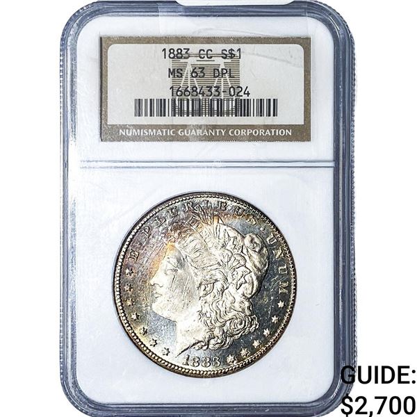 1883-CC Morgan Silver Dollar NGC MS63 DPL