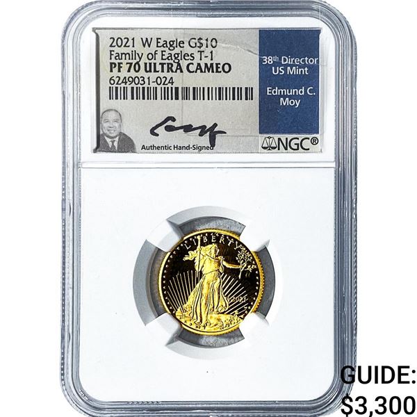 2021-W 1/4oz Gold $10 American Eagle NGC PF70 Ultra Cameo