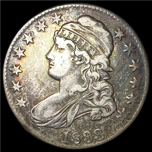1833 Capped Bust Half Dollar NEARLY  UNCIRCULATED