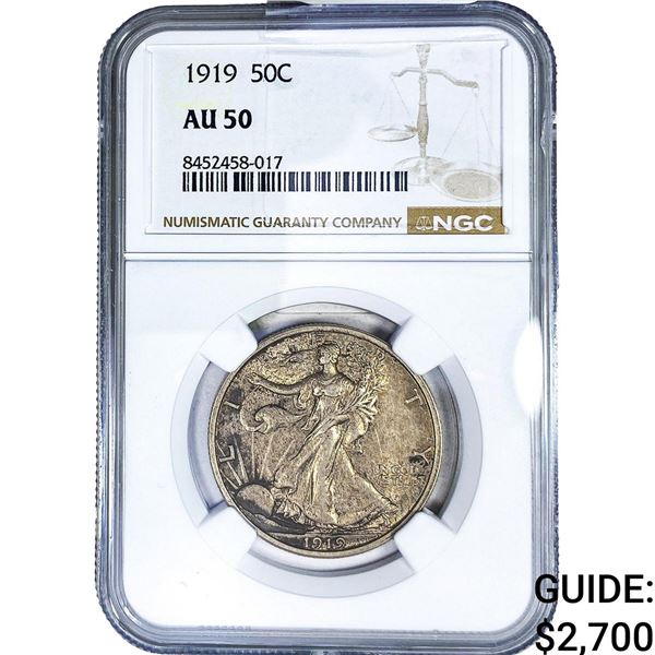 1919 Walking Liberty Half Dollar NGC AU50