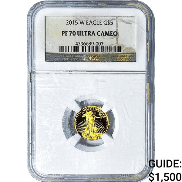 2015-W Gold $5 American Eagle1/10oz NGC PF70 Ultra Cameo