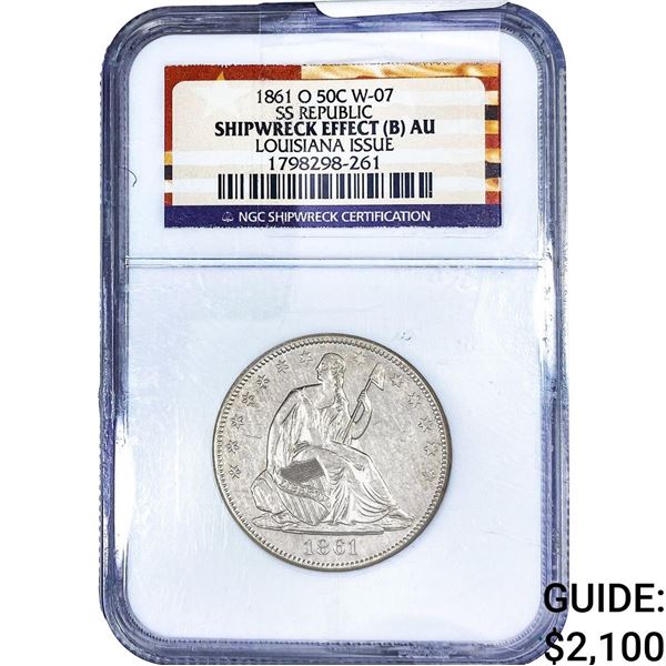 1861-O Seated Liberty Half Dollar NGC Shipwreck