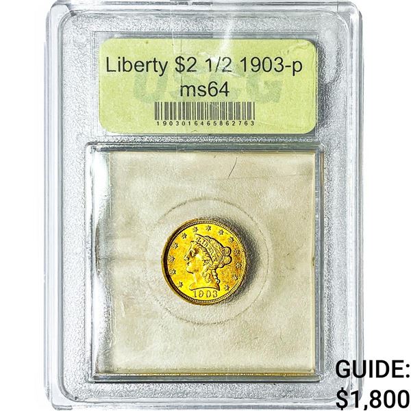 1903 $2.50 Gold Quarter Eagle USCG MS64