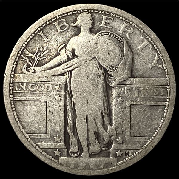 1917 TYPE 1 Standing Liberty Silver Quarter NICELY CIRCULATED