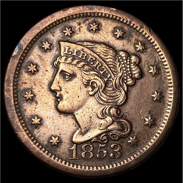 1853 Braided Hair Large Cent CLOSELY  UNCIRCULATED
