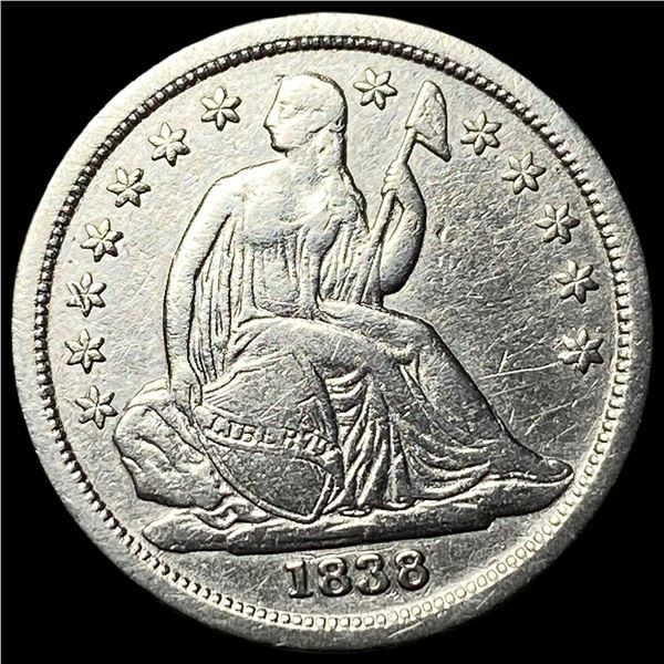 1838 Silver Seated Liberty Dime CLOSELY  UNCIRCULATED
