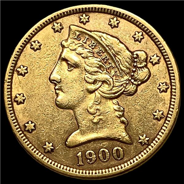 1900 Liberty Head Half Eagle $5 Gold  UNCIRCULATED